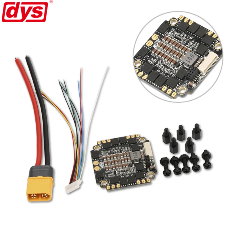 

DYS F30A 30amp 4 in 1 BLHeli_S BB2 BEC 5V 12V 3A Dshot600 Oneshot125 Oneshot42 Multishot 2S-6S ESC For RC Drone