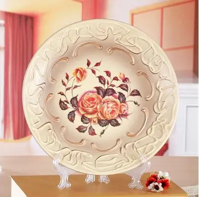 Керамическая декоративная тарелка, креативная домашняя настольная ресторанная настольная декоративная поделка, европейский и американский стиль - Цвет: Style 14
