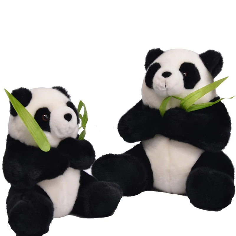 Plush Stuffed Animal Soft Lovely Panda Hold Bamboo Toys Simulation