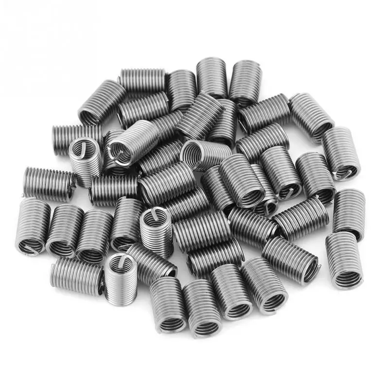 

50pcs M6 x 1.0 x Length Screw Thread Inserts Stainless Steel SS304 Coiled Wire Helical Screw Thread Repairing Tools