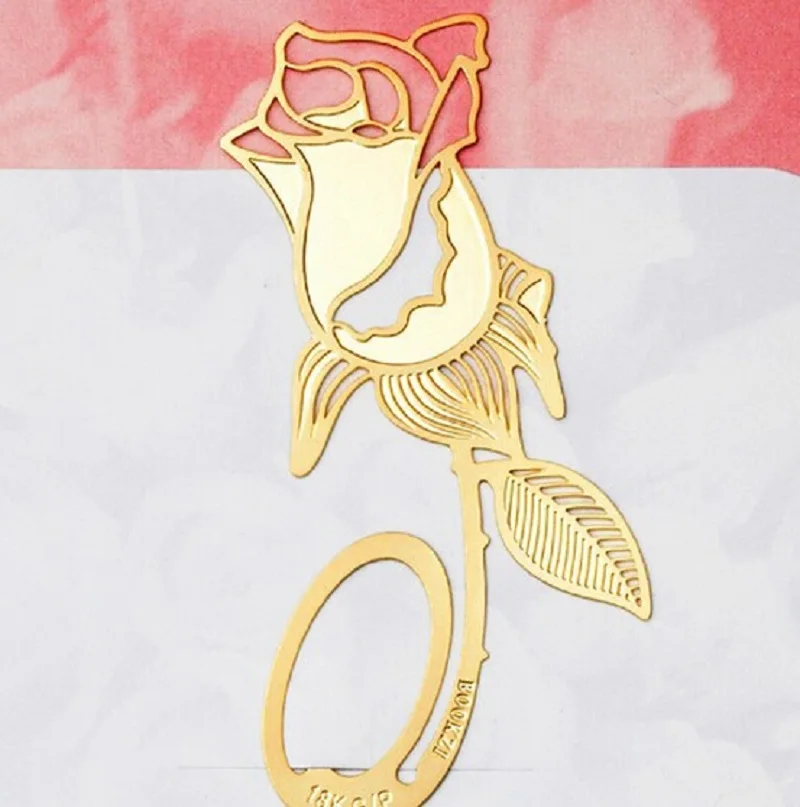 

20pcs 18K Gold Plated Rose Flower Bookmark Book Card For Wedding Baby Shower Party Birthday Favor Gift Souvenirs Souvenir