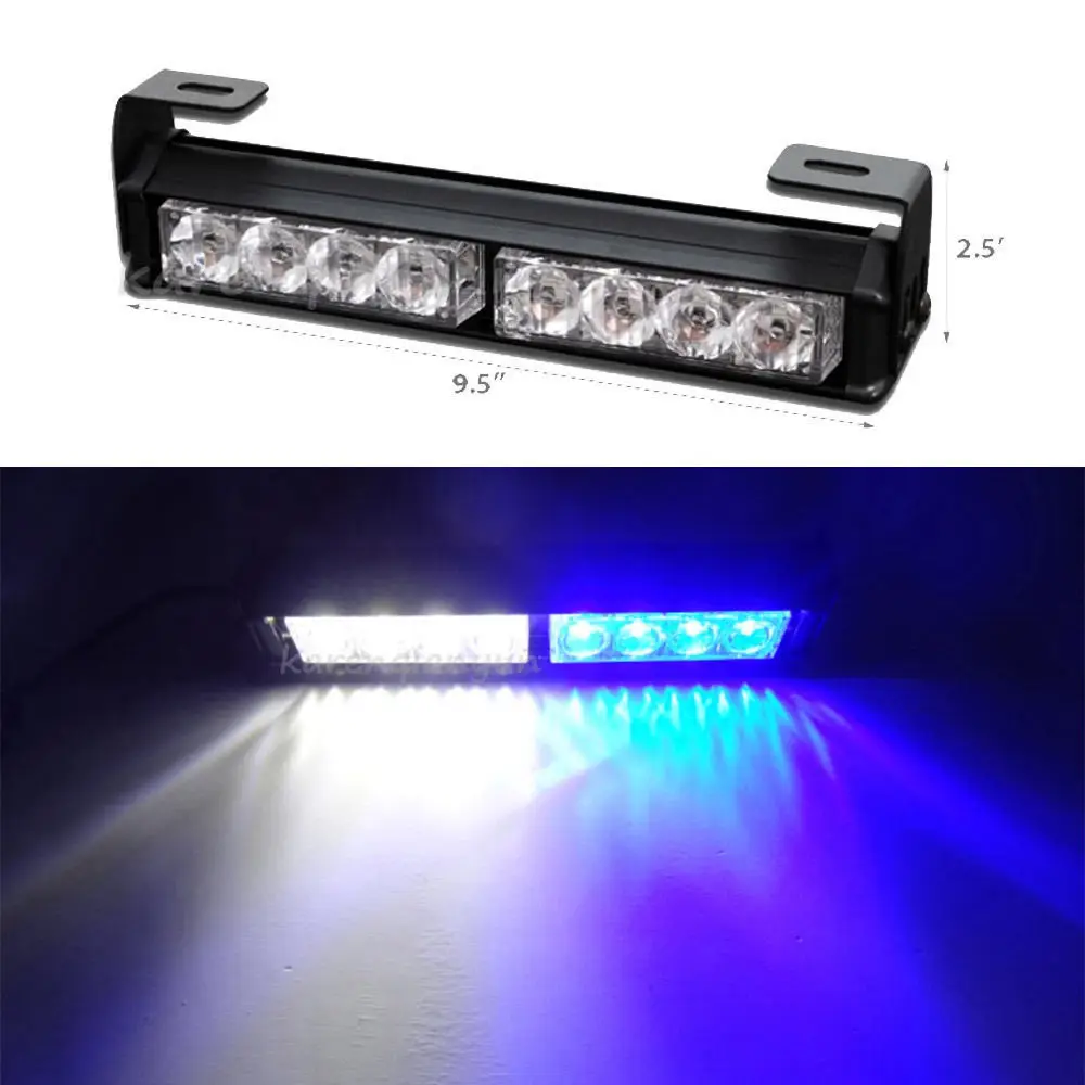 XYIVYG 8 LED Car Stobe Light Bar Hazard Emergency Dash Flashing Warning