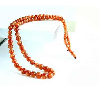 

18" High Grade Genuine Gold Sunstone Round Beads Fashion Necklace Tower chain Wholesale Dicount 0698