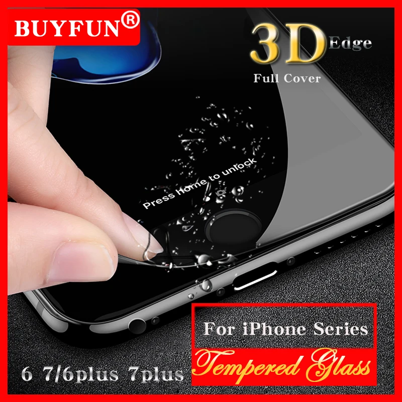 Kopen 9 H Gehard Glas Voor iphone 7 6 Plus glas Screen Protector Beschermende Film front case 3 D Volledige Cover + Schoon kit Voor Apple 7