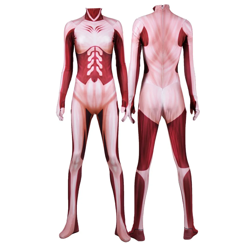 

Annie Leonhardt Female Titan Cosplay Costumes 3D Print Attack on Titan Halloween Zentai Catsuit Lycra Woman Girls Ladys Bodysuit