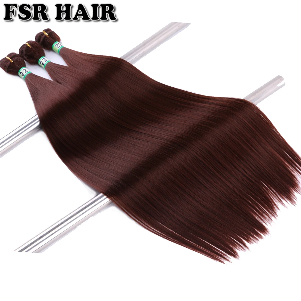 FSR 14-30 Inches 100g/piece Sliky Straight Hair Bundle Yaki Straight Hair Extensions High Temperature Synthetic Weaving