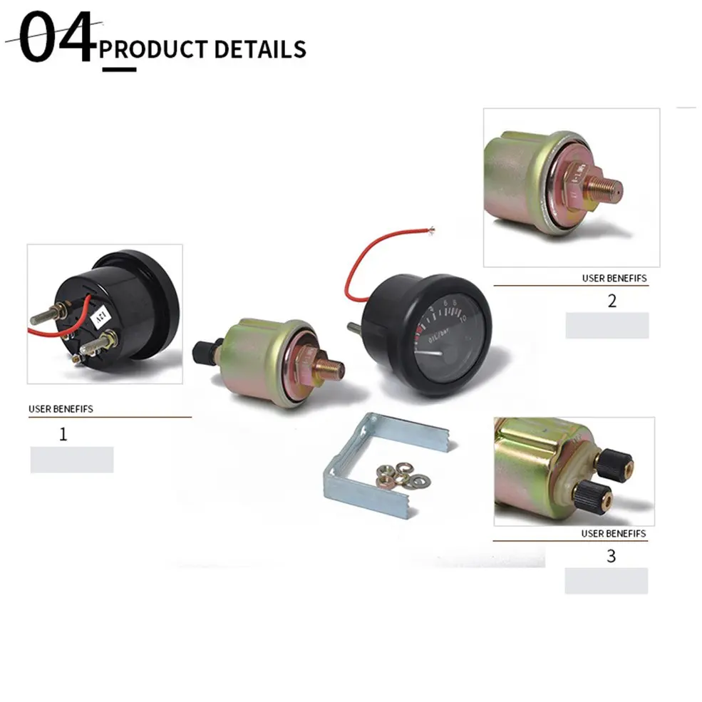 

Marine engine with indicator oil pressure gauge oil pressure alarm sensor