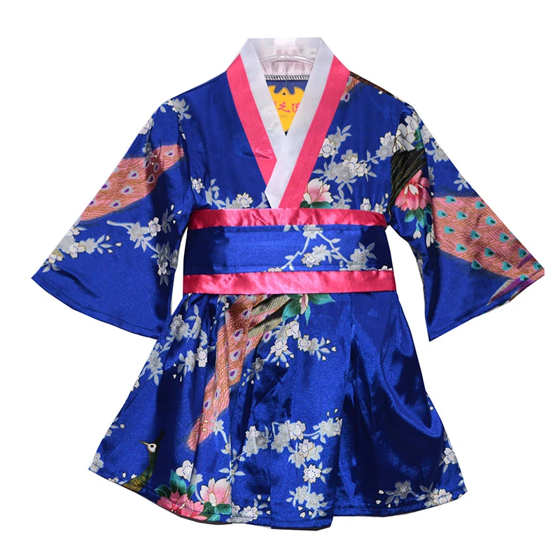 Japanese Baby Girl Kimono Robe Cute Kid Yukata with Belt Kids Dance