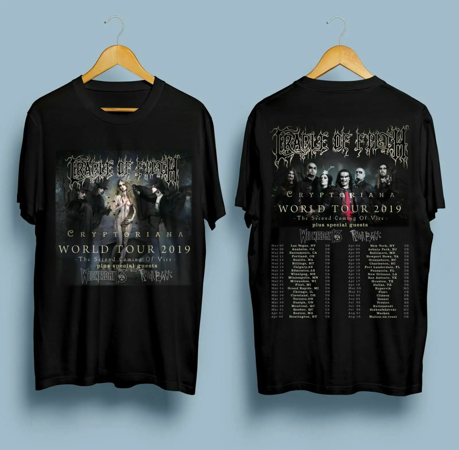 

Limited 6639-Cradle Of Filth Cryptoriana World Tour 2019 T Shirt Size S-3XL