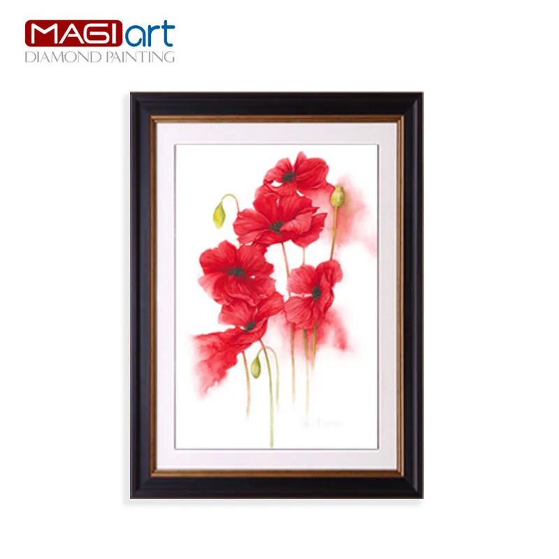 

Diamond painting accessories,Diamond embroidery,5D DIY mosaic Diamant, picture of rhinestones,full round Red flowers ZMF021