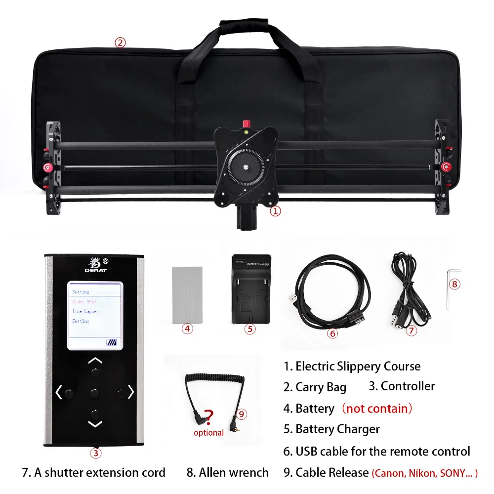 fosoto Stepper Motor Motorized Timelapse Video Slider Follow Focus Rail Carbon Slide for Electric Control DSLR Camera Shooting