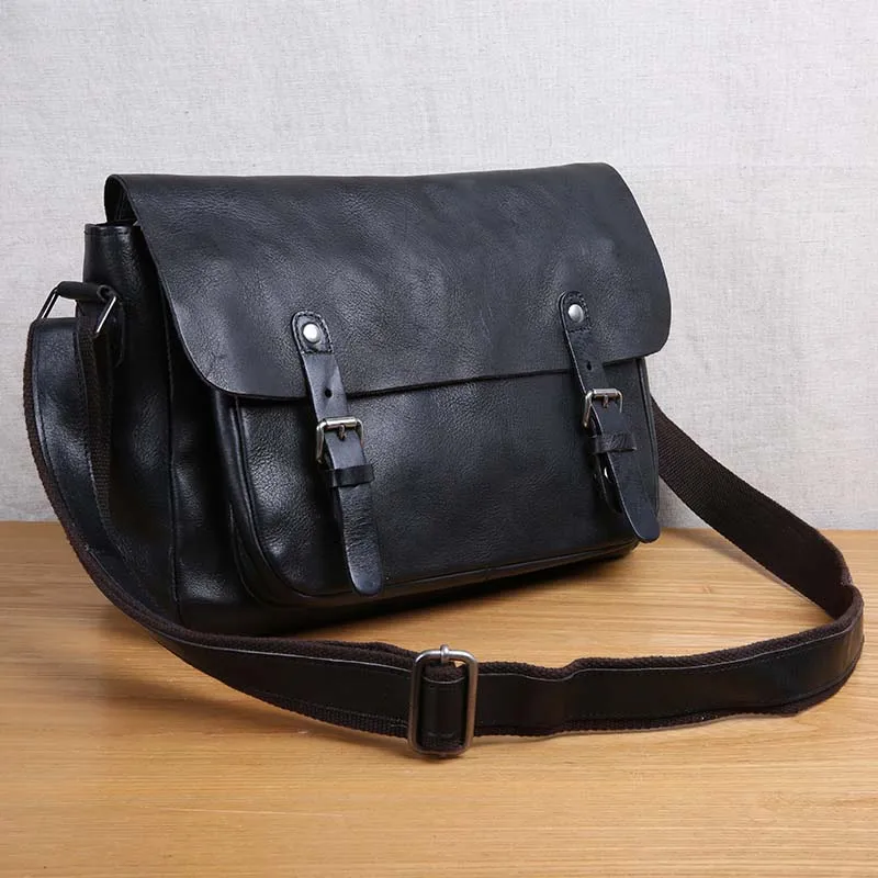 AETOO Pure handmade suede leather casual leather retro shoulder slung men's bag