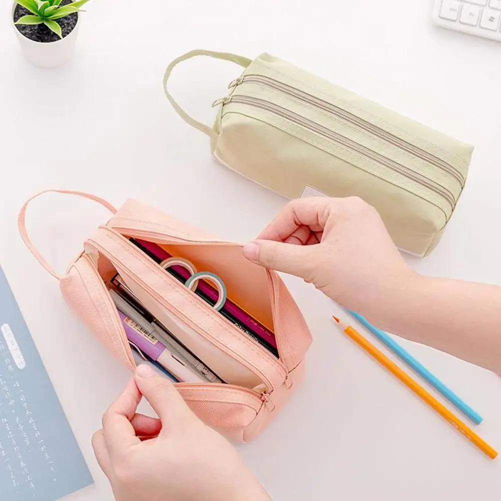 

Adeeing Pencil Case Multifunction Large Capacity Double Layer Zipper Pencil Bag for School Stationery d18