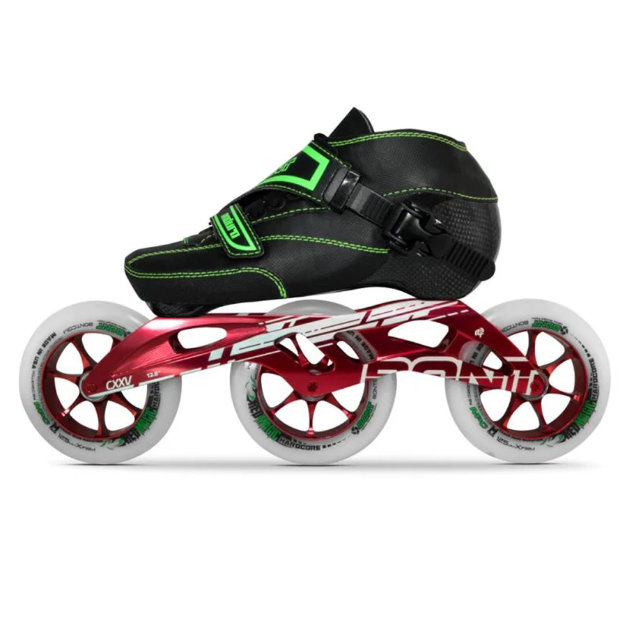 100% الأصلي بونت المهنية سرعة حذاء تزلج بعجلات الأسطوانة للأطفال الكبار الرجال Heatmoldable ألياف الكربون التمهيد 125mm التزلج عجلة