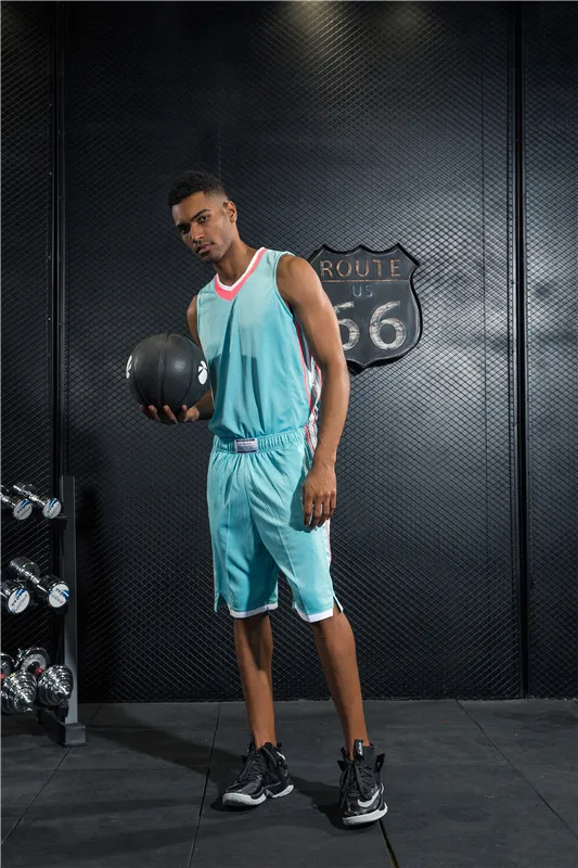 Mens Cheap Throwback Basketball Jersey Sweat Youth Basketball Clothes Shirt Shorts Breathable