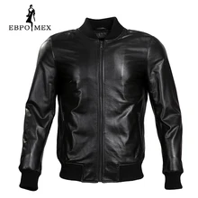 Весна новая Мода кожаная куртка Короткая Дубленка Мужская кожаная куртка Классический кожаный пиджак мужчины motorcy Тонкая кожаная куртка