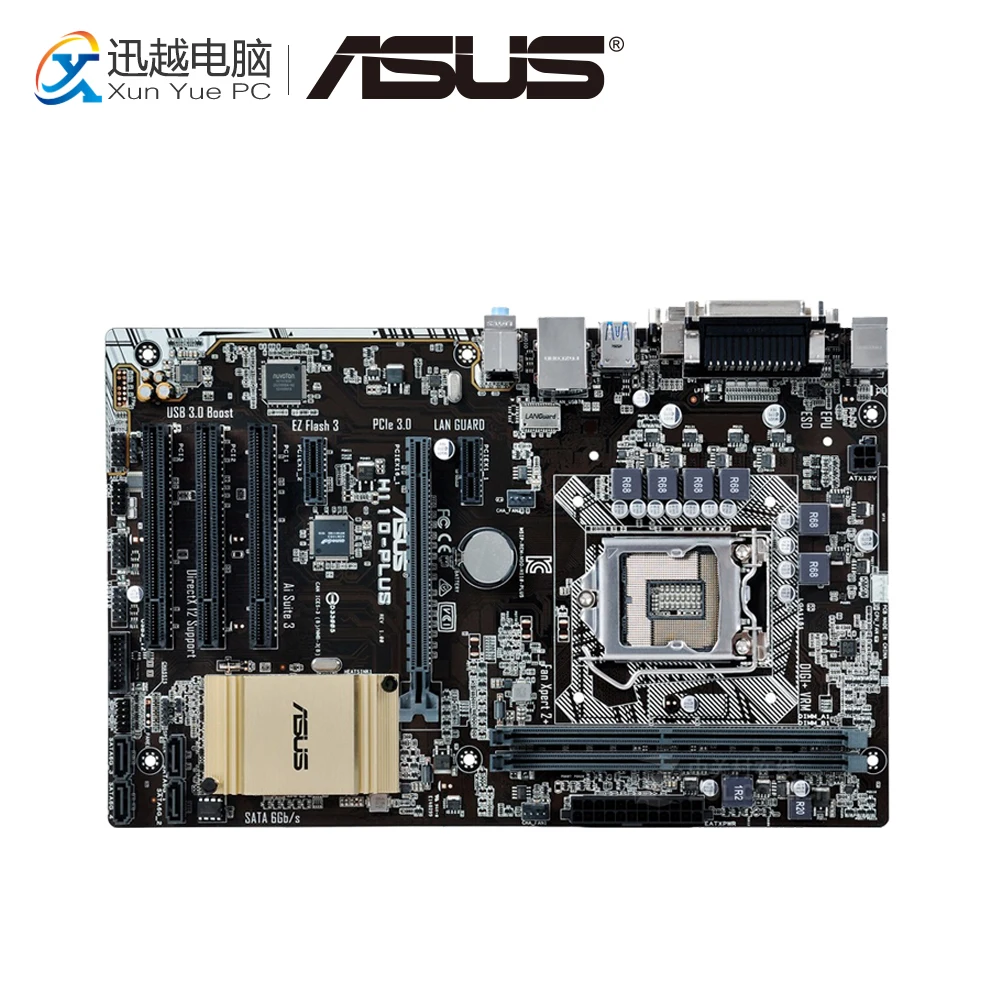 

Asus H110-PLUS Desktop Motherboard H110 LGA 1151 For Core i7 i5 i3 DDR4 32G SATA3 USB3.0 VGA DVI ATX Original Used Mainboard