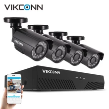 Система видеонаблюдения VIKCONN 4CH 1080P Full HD CCTV 4 шт. 2.0MP AHD камера система видеонаблюдения водонепроницаемый DVR комплект