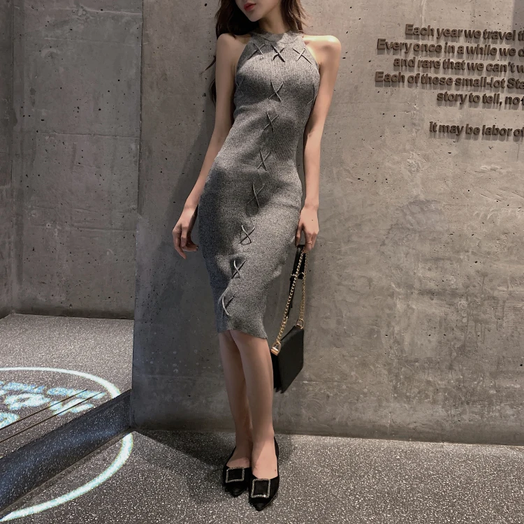 

dress women summer new sexy style sleeveless off shoulder fashion brand Women's Clothing halter Backless bodycon long dresses