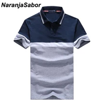 NaranjaSabor, мужская рубашка поло, летняя повседневная хлопковая рубашка с коротким рукавом для мальчиков, мужские рубашки с отложным воротником, Мужская брендовая одежда 4XL