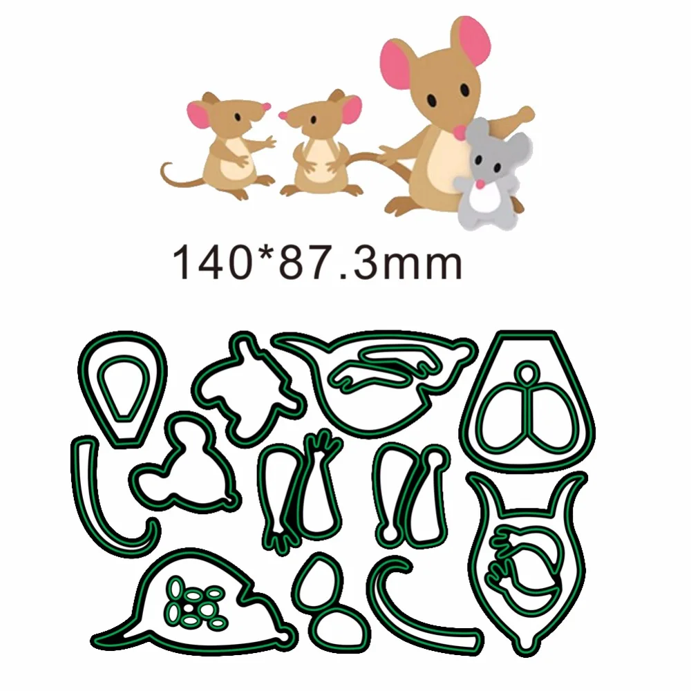 

Cartoon Animals Metal Cutting Dies Stencil Creative Shape Cut Die Template for DIY Scrapbook Embossing Album Paper Card Craft