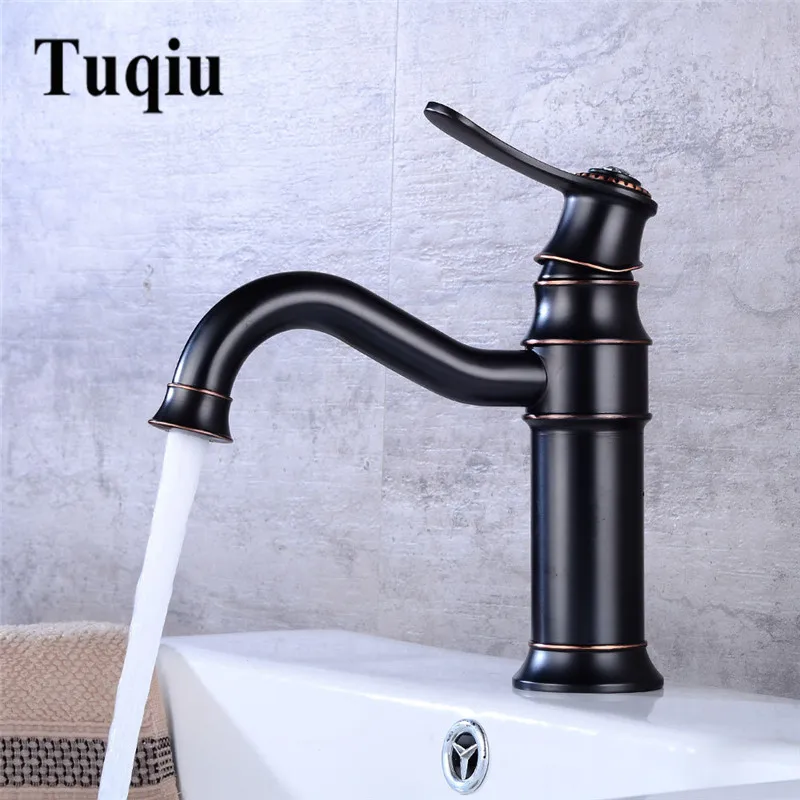 

Bathroom Faucet Black Lavatory Tap Single Handle Hot Cold Switch Water Mixer Tap Wash Basin Bathroom Deck Mounted Basin Faucet