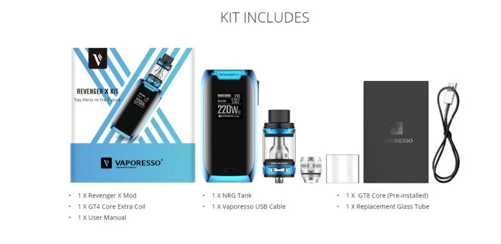 Vaporesso Мститель X сигареты Electronique комплект 220 Вт TC поле Mod 5 мл Vape Танк GT катушки Eletronic кальян испаритель e-сигареты