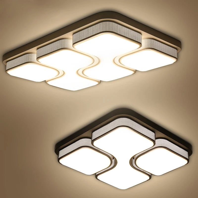 Черный/белый современный LED Потолочные светильники для Гостиная Спальня 95 265 В
