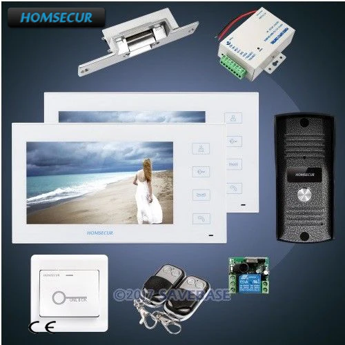 

HOMSECUR 7" Wired Video&Audio Home Intercom with Metal Case Camera+Strike Lock 1v2