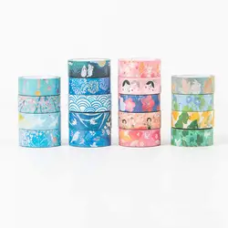 Милая бумага для скрапбукинга васи клейкая лента каваи Цветочная маскирующая лента мочалка дневник декоративная японская самоклеящаяся