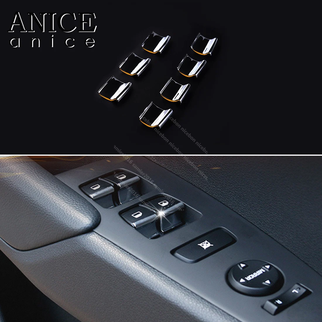 

7pcs Door Window lift button Cover Trim For Hyundai Accent Solaris 2018-2019