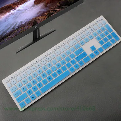 Desktop Keyboard Cover Protector Skin Computer For HP Pavilion All-in-One PC 24-xa 24-xa0002a 24-xa0300nd 24-xa0051hk 23.8 inch - Цвет: Gradual blue
