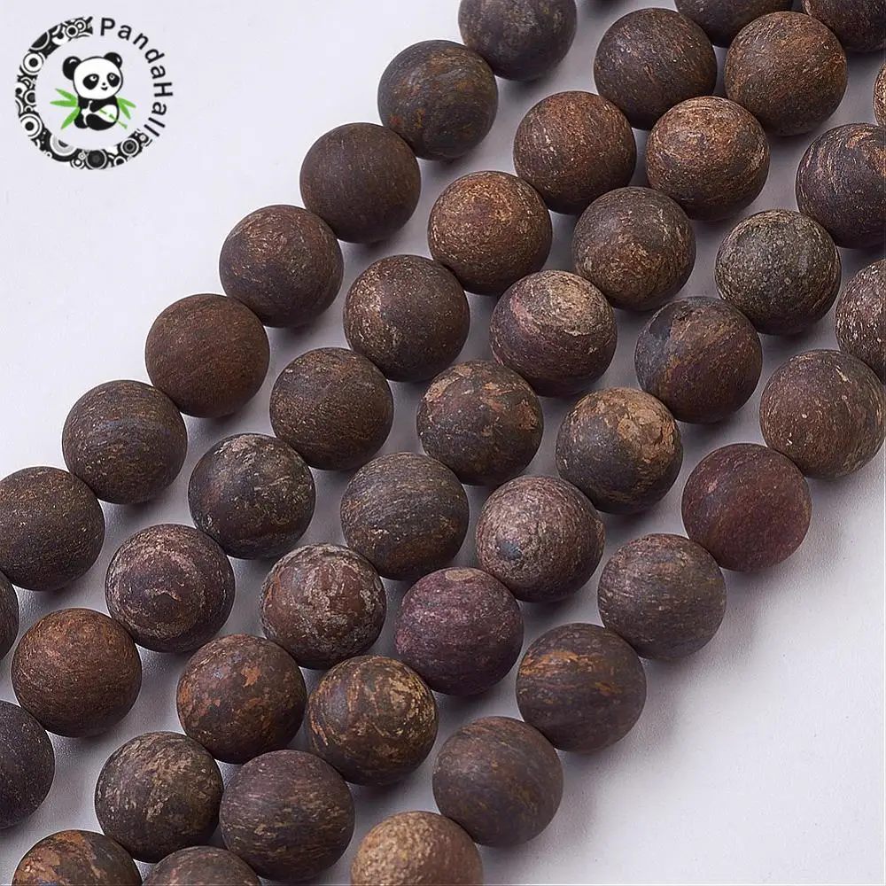 

4/6/8/10/12mm Round Frosted Natural Bronzite Bead Strands,Hole : 0.5-1mm