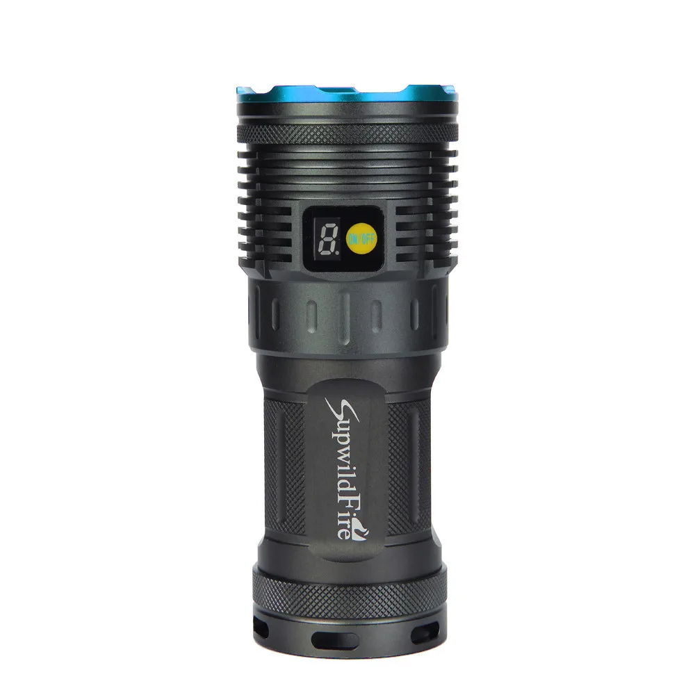 

4 Colors Supwildfire 50000LM 15 x XM-L T6 LED Power & Mode Digital Display Hunting Flashlight Rechargeable Waterproof #5J22
