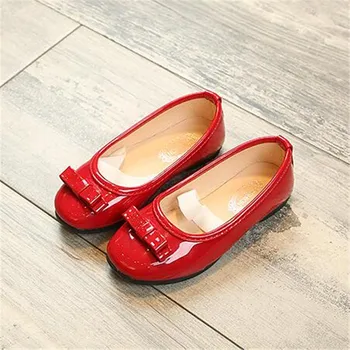 

New Baby Loafers Children Party Dance Low-heeled Princess Bow Shoes Girls Toddler Comfortable Single Kids Leather Shoes 02A