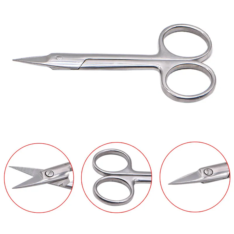 Tesoura de Coroa de Metal Filamentos de Ligação Tesoura de Corte Inoxidável Tesoura Dental Curvo - Cabeça Reta Ortodôntica Ferramentas Aço 10 Dental Instrumento Básico