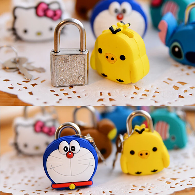 

Creative Cute Silicone Cartoon Doll Metal Mini Padlock Security Anti-Theft Luggage Lock