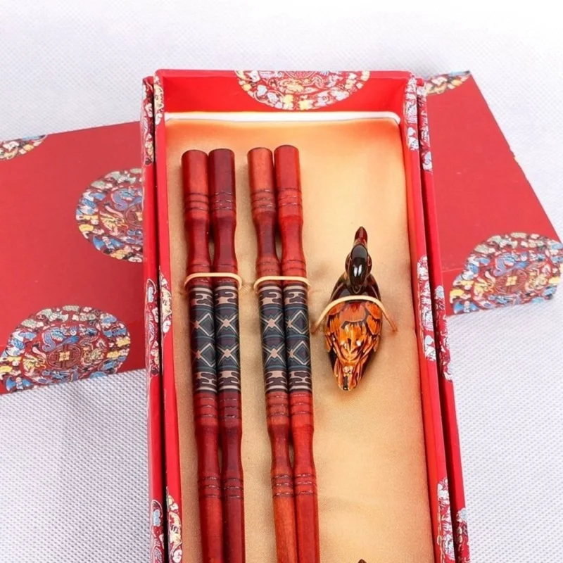 

wood chopsticks 2 pairs with 2 duck holders Chinese characteristics China Affairs presents best gift chopsticks