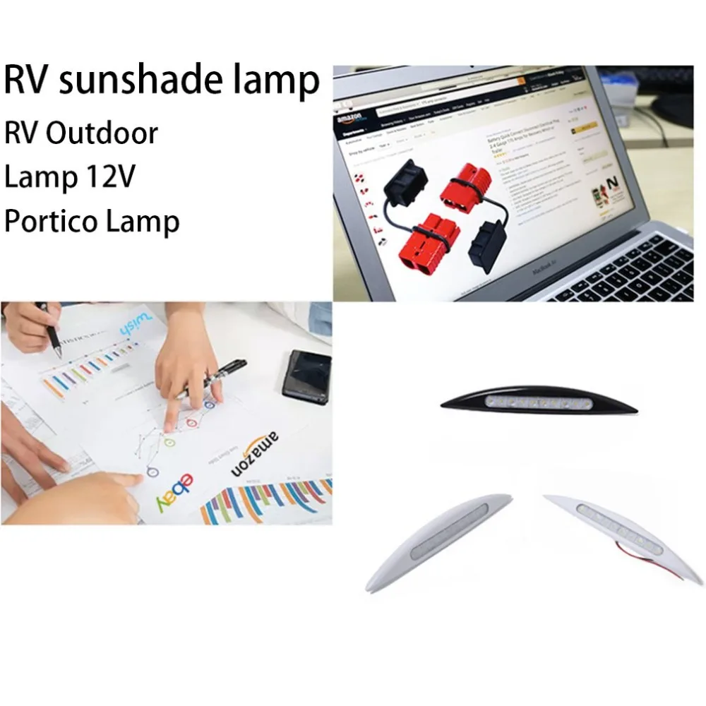 Perfect 12V LED RV Sunshade Lamp Outdoor Lamp Portico Lamp Led Camping Lighting Roof Awning Porch Lamp RV Trailer Van Boat 4