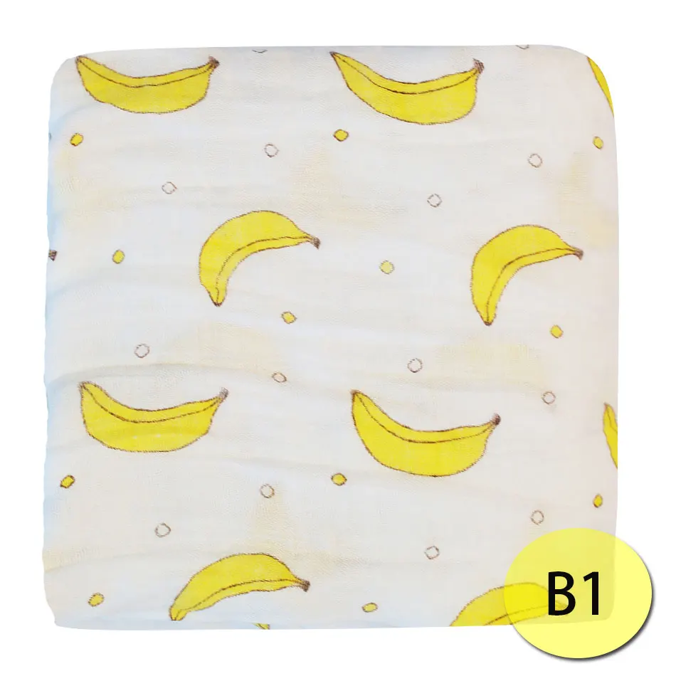 Happy Flute Лето муслиновое бамбуковое детское полотенце одеяло для новорожденных Детское Пеленальное Одеяло для младенцев 120x120 см - Цвет: B1