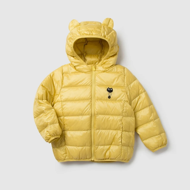 Горячая Распродажа, детское зимнее пальто с капюшоном для маленьких девочек и мальчиков, куртка-плащ, плотная теплая верхняя одежда, Прямая поставка, одежда для малышей - Цвет: yellow