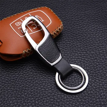 

Bycobecy New Creative Leather Key Holder Main Organizer Men's Creative Gift Key H Smart Pendant Metal Car Key Hanging 2019