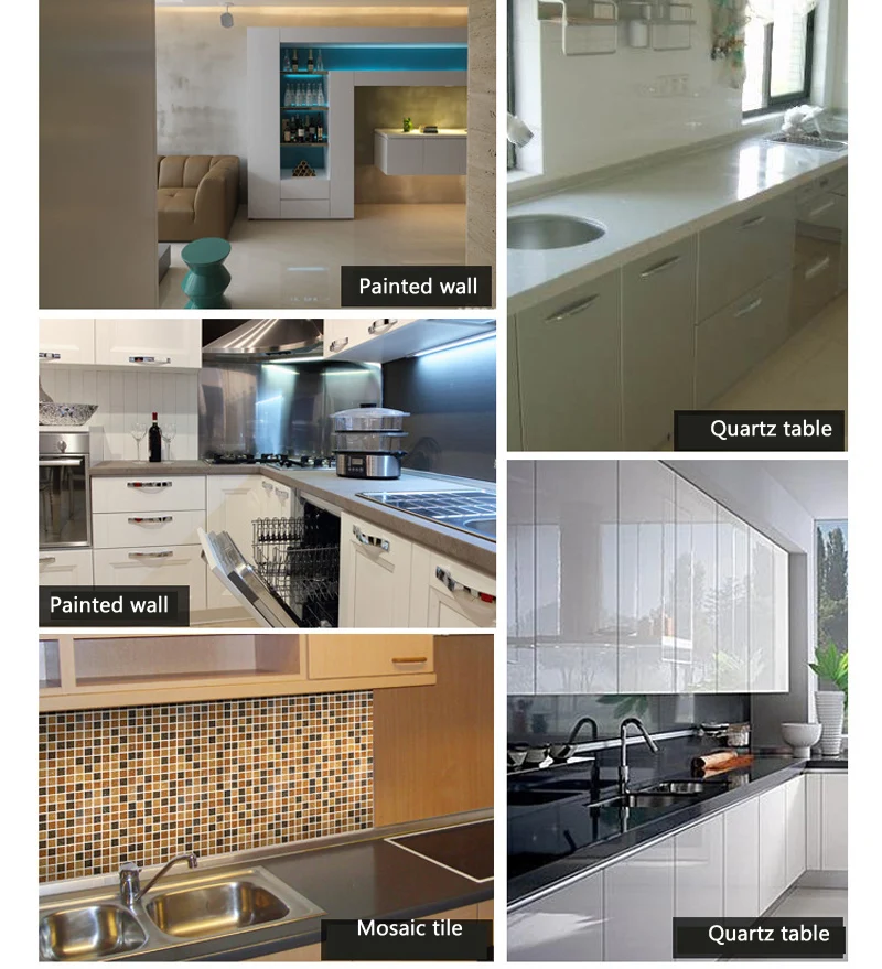 9060CM PVC Transparent Oil Proof Sticker Wallpaper Waterproof Wall Tile Stickers Kitchen High Temperature Resistance Sticker  (12)