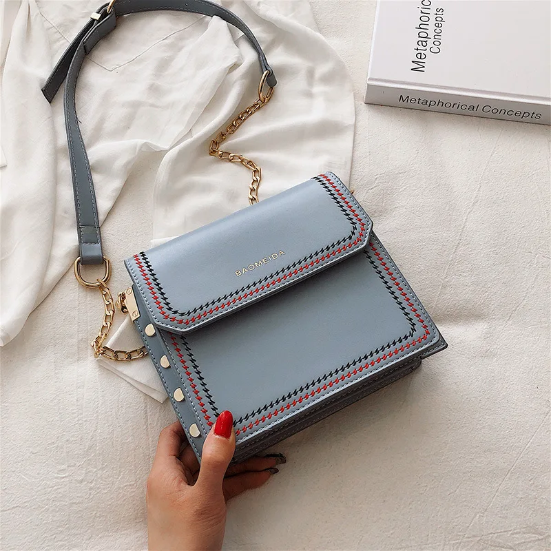 

High quality messenger bag female Simple Wild ladies hand bags women's shoulder crossbody bag casual chain flap handbags