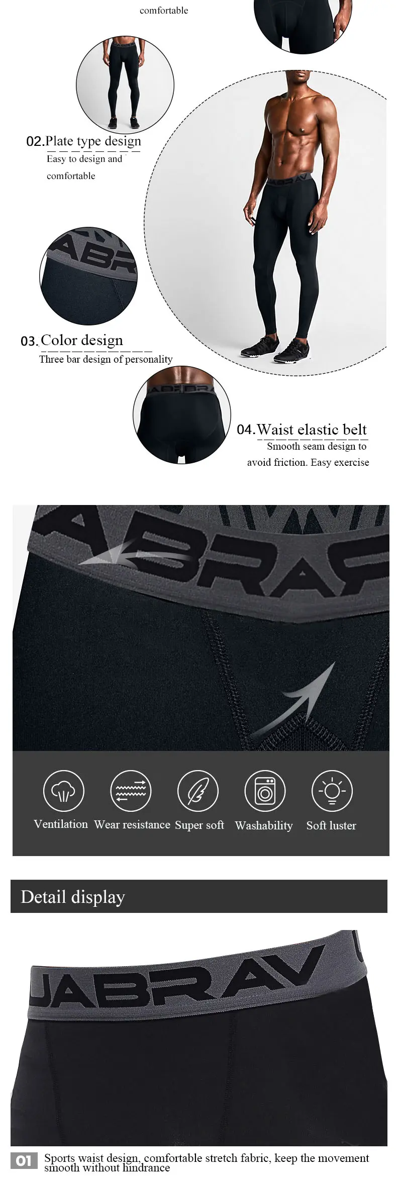 UABRAV мужские колготки для бодибилдинга, мужские компрессионные штаны, штаны для бега, мужские спортивные облегающие брюки, спортивные мужские брюки