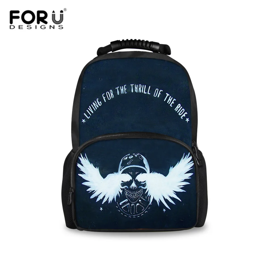 

FORUDESIGNS Men Backpack Travel Backpacks Large Capacity Bookbag Punk Skull Printing Rucksack Casual Travel Daypack Wholesale