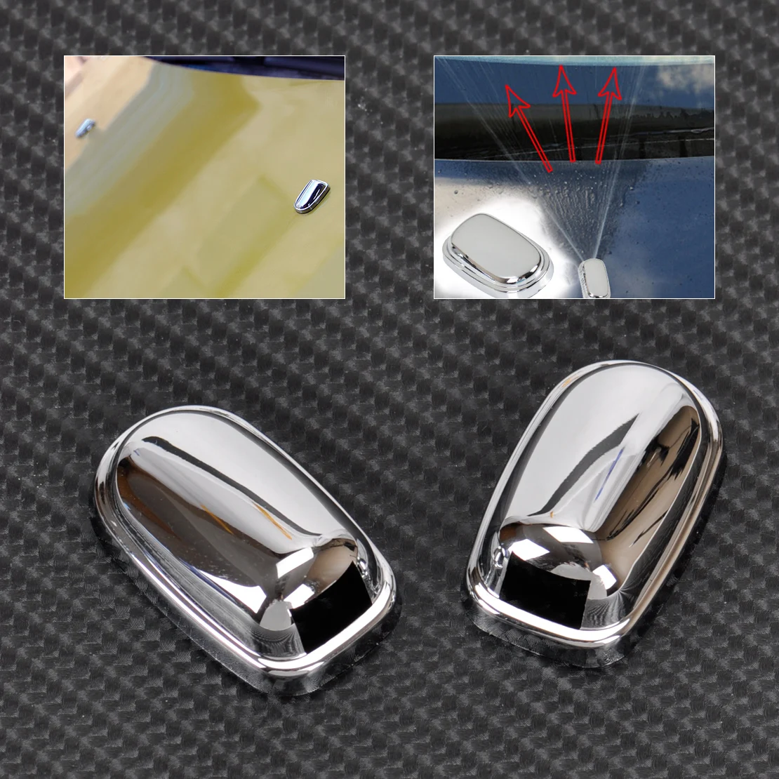 

CITALL Chrome Windscreen Washer Cover Spray Nozzle Decoration Sticker Protector for Ford Focus MK3 2011 2012 2013 2014