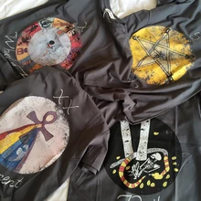 Новая хлопковая Футболка таро звезда пробный созвездие, компас, свободная футболка с короткими рукавами Топ