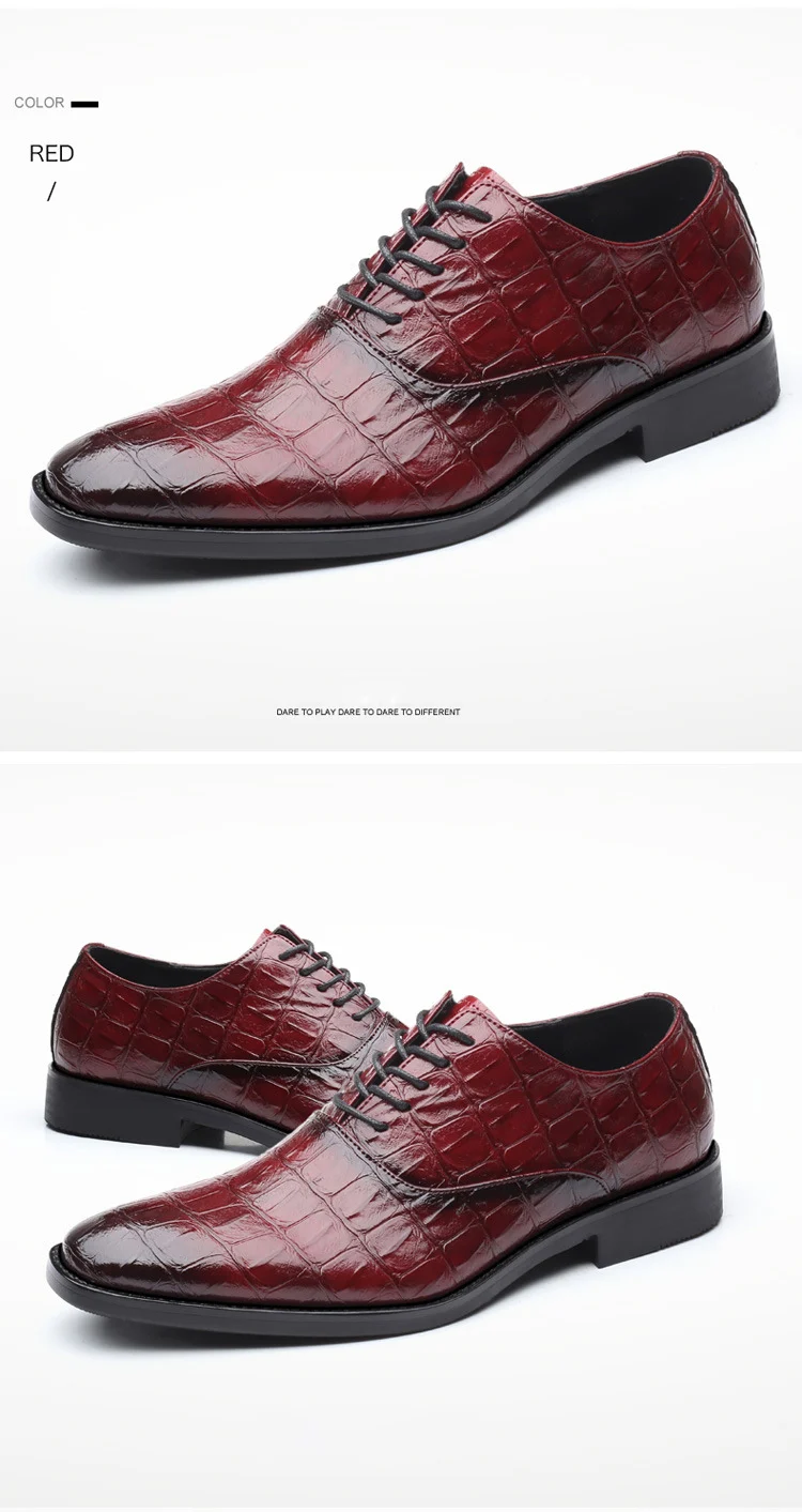 UPUPER/Мужские модельные туфли с острым носком; классические модные деловые туфли-оксфорды; мужские кожаные туфли; цвет коричневый, черный; большие размеры 38-48
