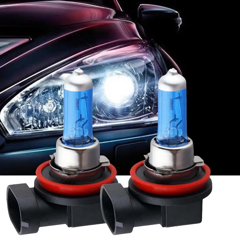 

2pcs Bright H11 100W 12V 6000K Xenon Gas Halogen Headlight White Light Lamp Bulb Gas Auto halogen lamp bulb Fog Lights Headlight